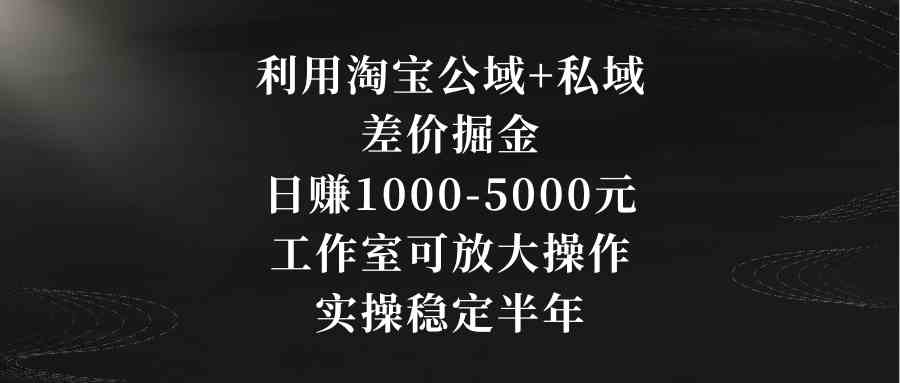 （8952期）利用淘宝公域+私域差价掘金，日赚1000-5000元，工作室可放大操作，实操…-副业库