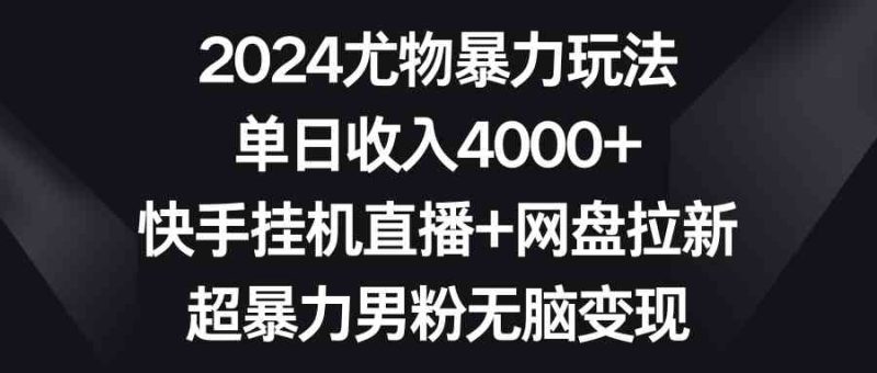 (9074期)2024尤物暴力玩法 单日收入4000+快手挂机直播+网盘拉新 超暴力男粉无脑变现-副业库