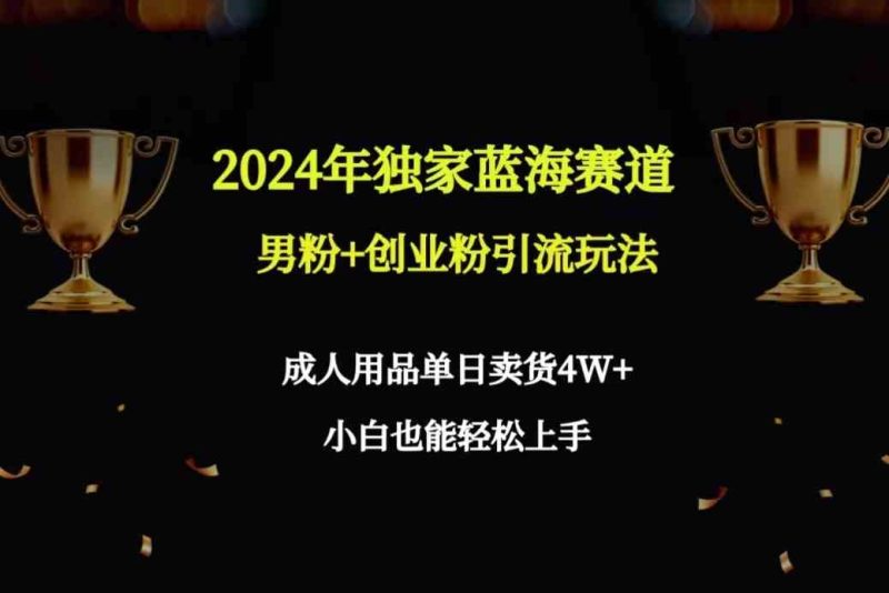 （9111期）2024年独家蓝海赛道男粉+创业粉引流玩法，成人用品单日卖货4W+保姆教程-副业库