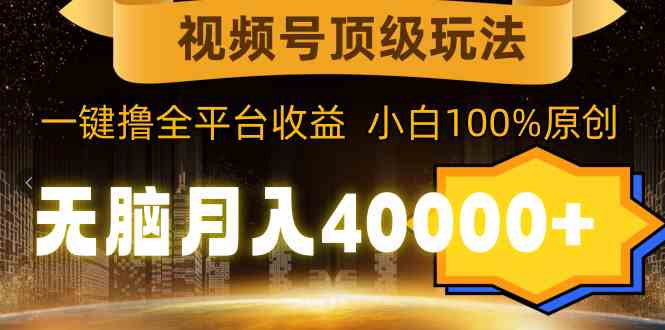 （9281期）视频号顶级玩法，无脑月入40000+，一键撸全平台收益，纯小白也能100%原创-副业库
