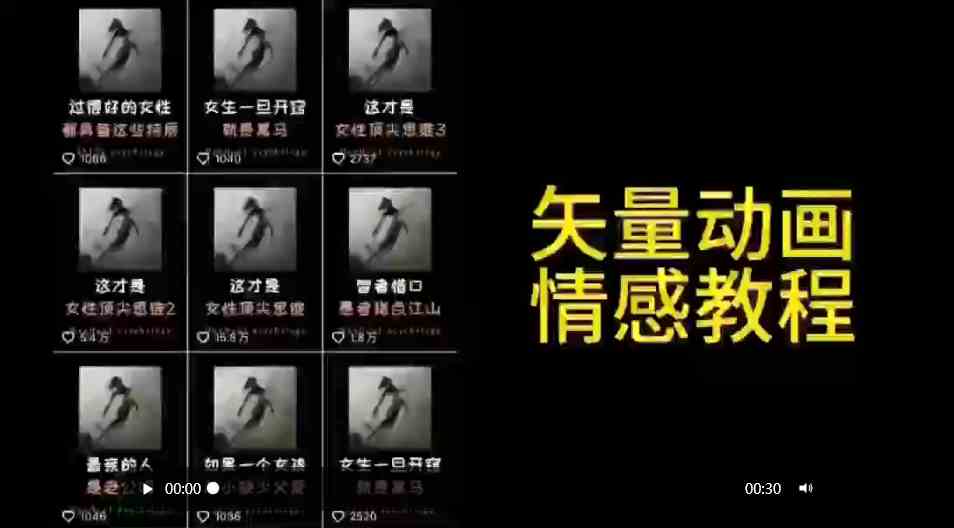 （9334期）矢量动画情感教程：高点赞涨粉，适合情感、思维、创业教育等赛道-副业库