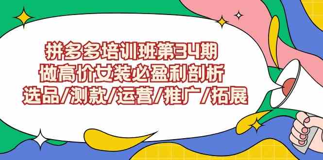 （9333期）拼多多培训班第34期：做高价女装必盈利剖析  选品/测款/运营/推广/拓展-副业库