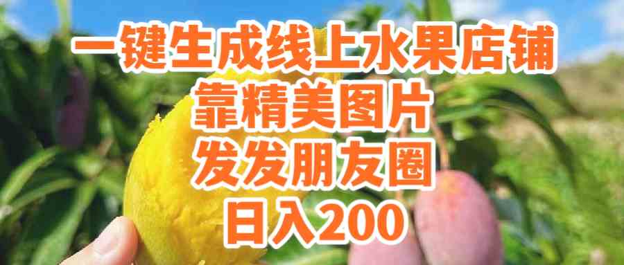 （9467期）一键生成线上水果店，靠精美图片发发朋友圈，也能日入200-副业库