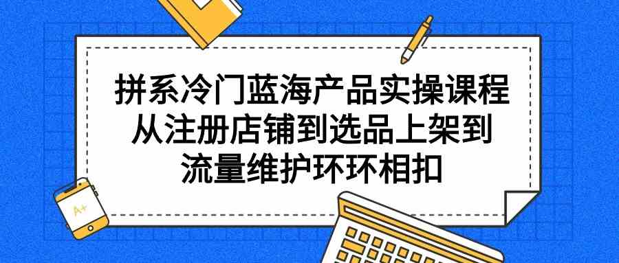 （9527期）拼系冷门蓝海产品实操课程，从注册店铺到选品上架到流量维护环环相扣-副业库