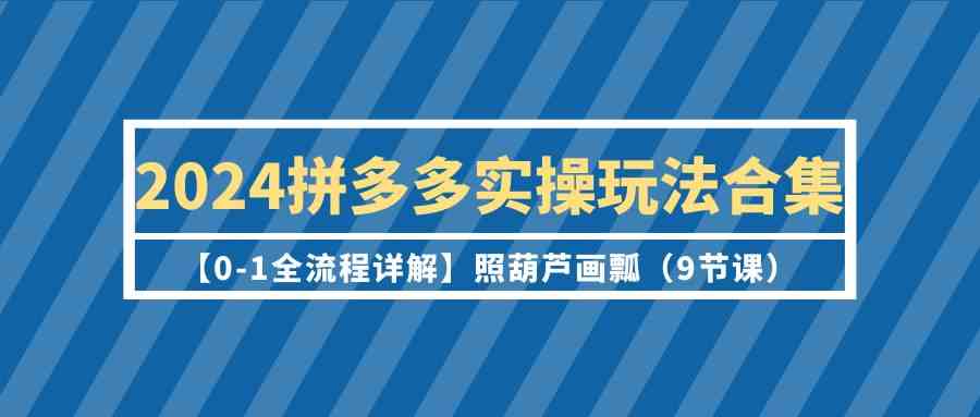 （9559期）2024拼多多实操玩法合集【0-1全流程详解】照葫芦画瓢（9节课）-副业库