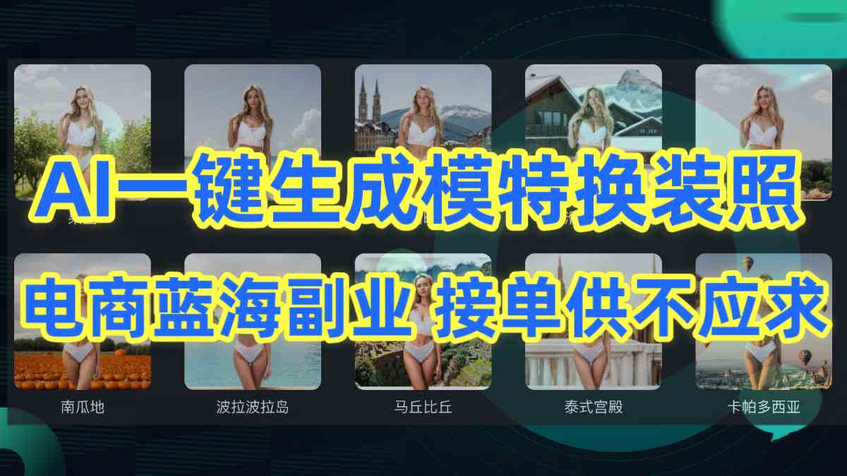 （9616期）AI制作一键生成模特换装照，电商蓝海副业供不应求-副业库