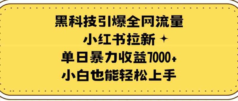 （9679期）黑科技引爆全网流量小红书拉新，单日暴力收益7000+，小白也能轻松上手-副业库