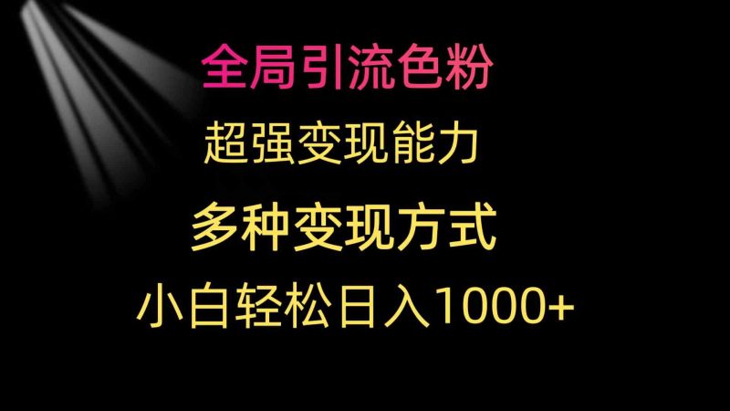 (9680期)全局引流色粉 超强变现能力 多种变现方式 小白轻松日入1000+-副业库