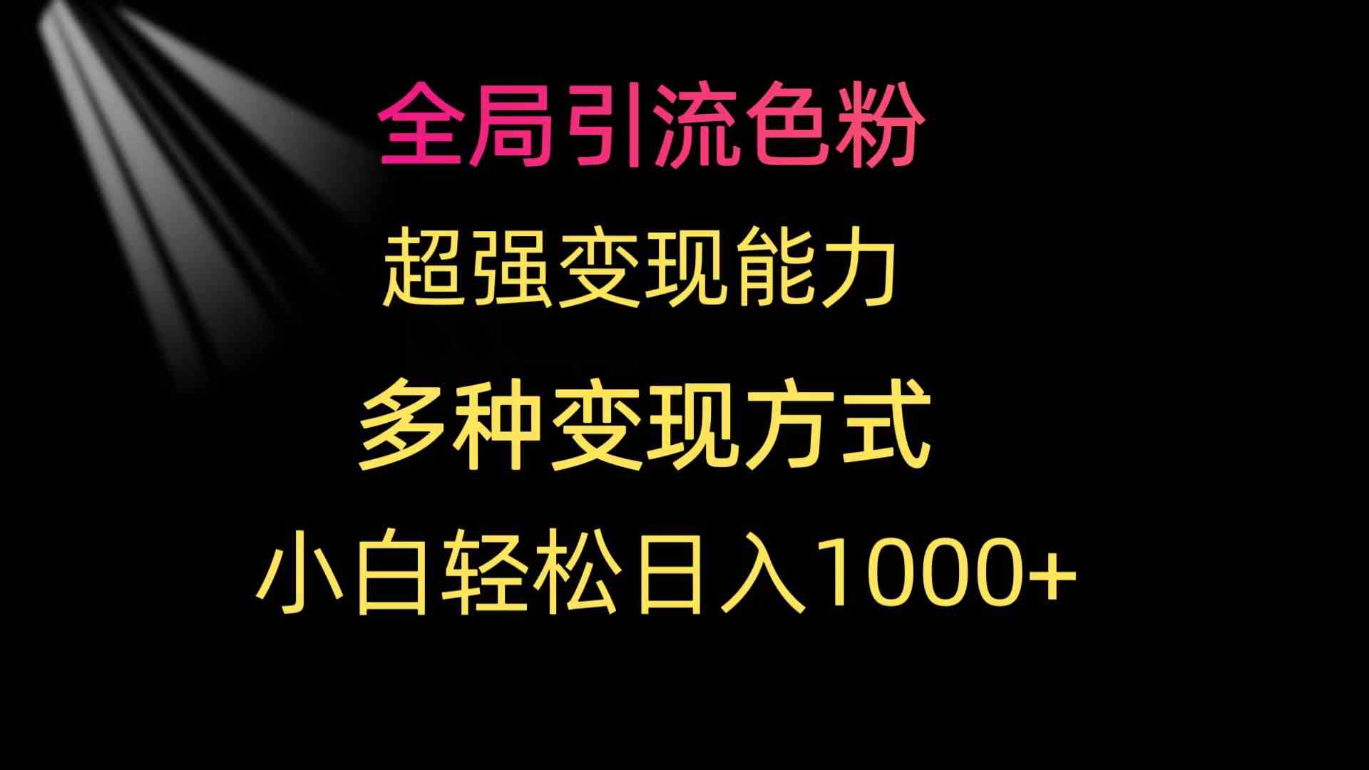 （9680期）全局引流色粉 超强变现能力 多种变现方式 小白轻松日入1000+-副业库
