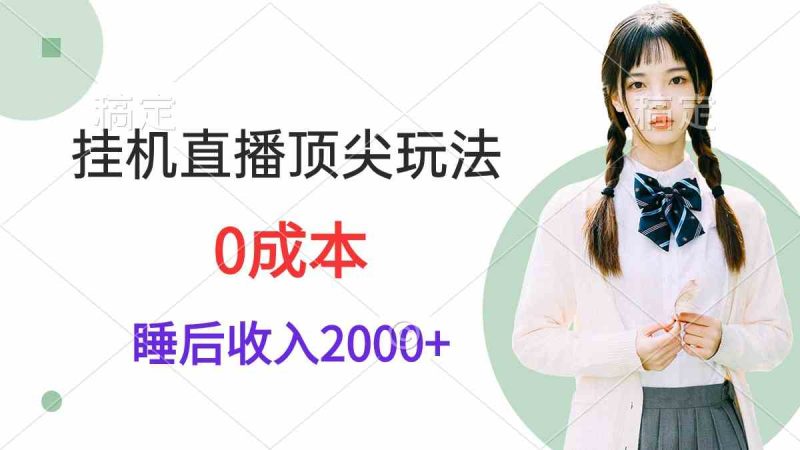 （9715期）挂机直播顶尖玩法，睡后日收入2000+、0成本，视频教学-副业库