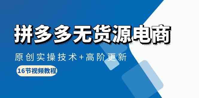 （10015期）拼多多无货源电商，原创实操技术+高阶更新（16节视频教程）-副业库