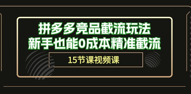 （10301期）拼多多竞品截流玩法，新手也能0成本精准截流（15节课）-副业库