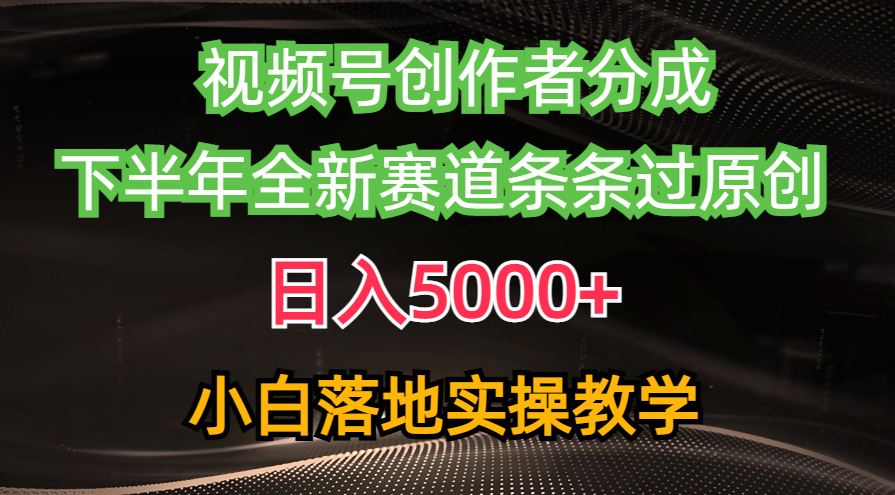 （10294期）视频号创作者分成最新玩法，日入5000+  下半年全新赛道条条过原创，小…-副业库