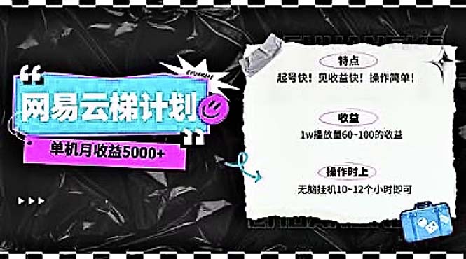 （10389期）2024网易云云梯计划 单机日300+ 无脑月入5000+-副业库