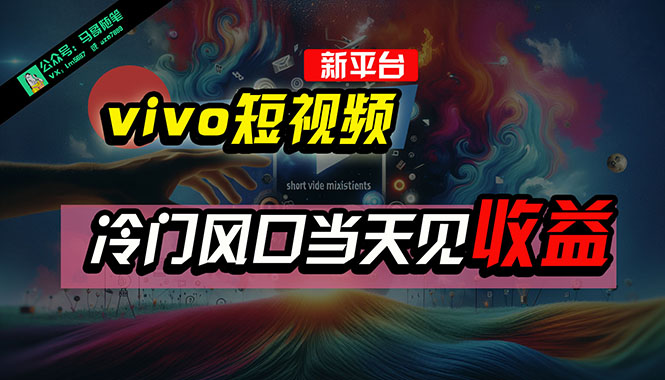 （10390期）全新平台vivo短视频，新风口AI混剪无脑搬运，冷门风口当天见收益，7天…-副业库