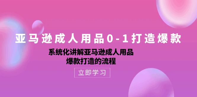 （10493期）亚马逊成人用品0-1打造爆款：系统化讲解亚马逊成人用品爆款打造的流程-副业库