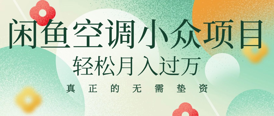 （10525期）闲鱼卖空调小众项目 轻松月入过万 真正的无需垫资金-副业库