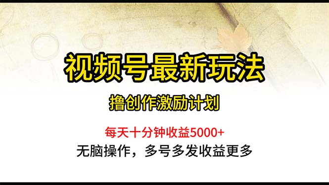 （10591期）视频号最新玩法，每日一小时月入5000+-副业库