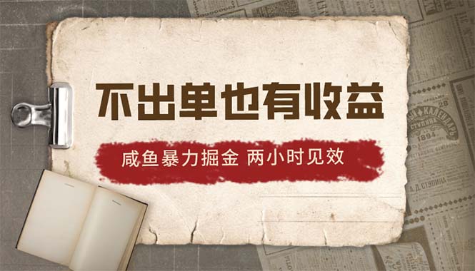 （10562期）2024咸鱼暴力掘金，不出单也有收益，两小时见效，当天突破500+-副业库