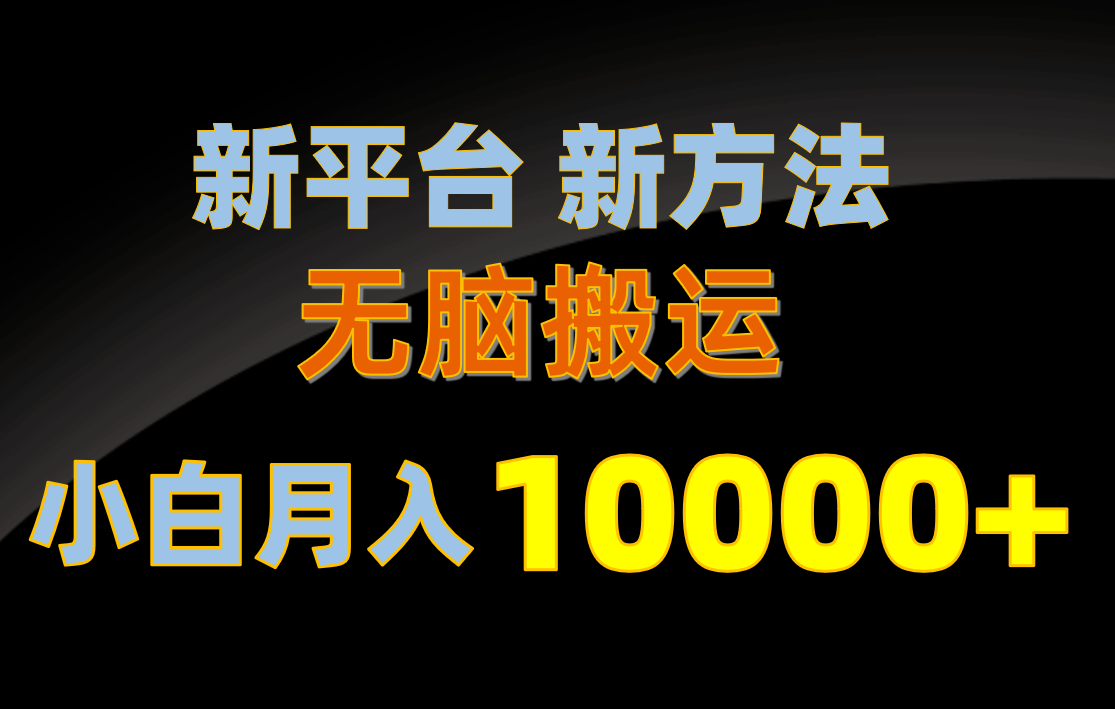 （10605期）新平台新方法，无脑搬运，月赚10000+，小白轻松上手不动脑-副业库