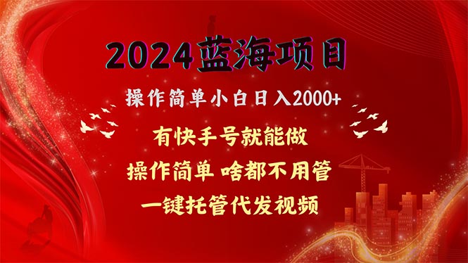（10693期）2024蓝海项目，网盘拉新，操作简单小白日入2000+，一键托管代发视频，…-副业库