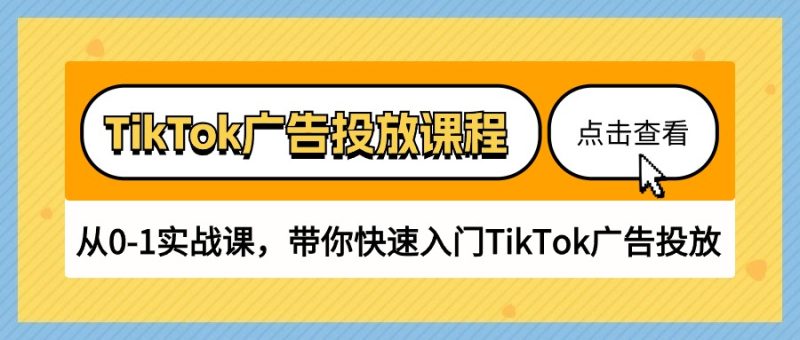 (10731期)TikTok广告投放课程,从0-1实战课,带你快速入门TikTok广告投放(30节课)-副业库