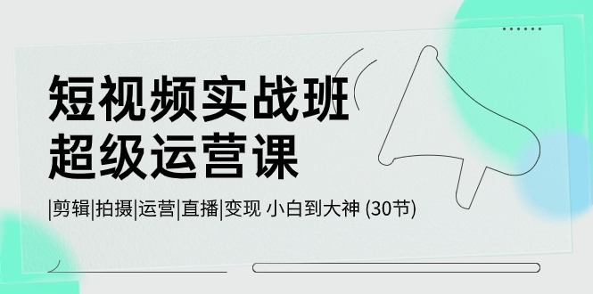 （10836期）短视频实战班-超级运营课，|剪辑|拍摄|运营|直播|变现 小白到大神 (30节)-副业库