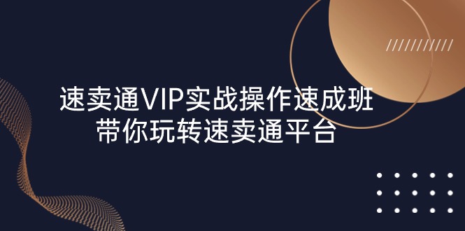 （10935期）速卖通 VIP实战操作-速成班，带你玩转速卖通平台（23节）-副业库