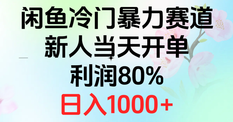 （10985期）2024闲鱼冷门暴力赛道，新人当天开单，利润80%，日入1000+-副业库