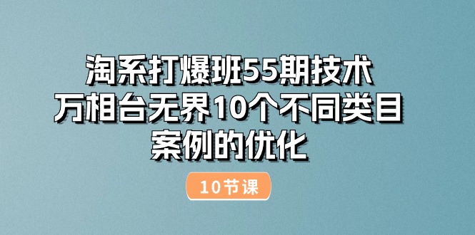 （10996期）淘系打爆班55期技术：万相台无界10个不同类目案例的优化（10节）-副业库