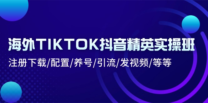 （10998期）海外TIKTOK抖音精英实操班：注册下载/配置/养号/引流/发视频/等等-副业库