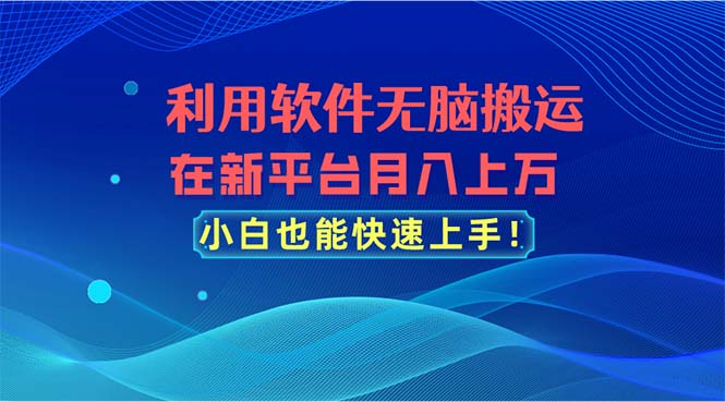 （11078期）利用软件无脑搬运，在新平台月入上万，小白也能快速上手-副业库