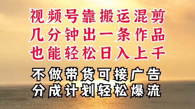 （11087期）深层揭秘视频号项目，是如何靠搬运混剪做到日入过千上万的，带你轻松爆…-副业库