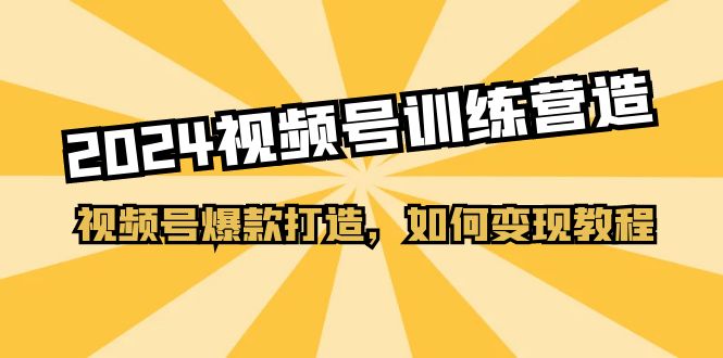 （11135期）2024视频号训练营，视频号爆款打造，如何变现教程（20节课）-副业库