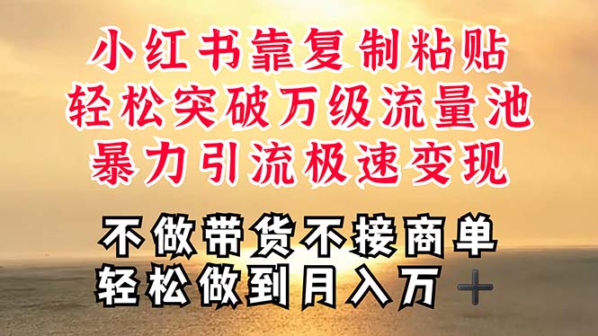 （11139期）深层揭秘小红书，靠复制粘贴，一周突破万级流量池，无脑搬运，暴力引流…-副业库