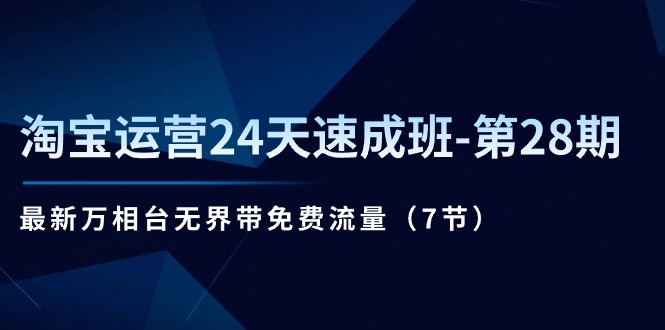 （11182期）淘宝运营24天速成班-第28期：最新万相台无界带免费流量（7节）-副业库