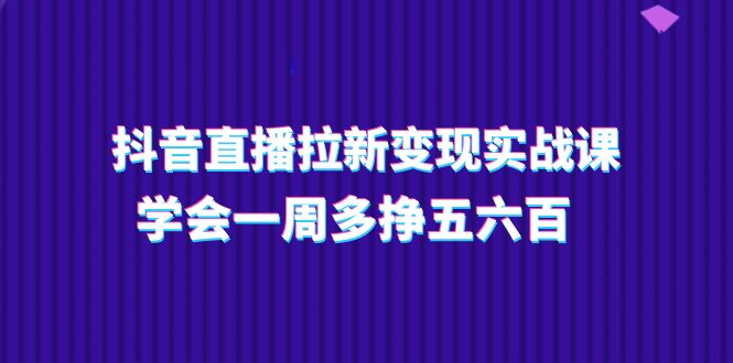 （11254期）抖音直播拉新变现实操课，学会一周多挣五六百（15节课）-副业库