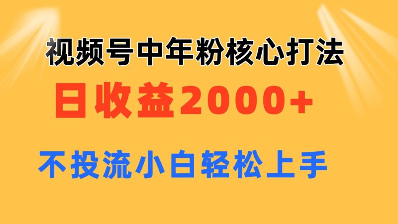 （11205期）视频号中年粉核心玩法 日收益2000+ 不投流小白轻松上手-副业库