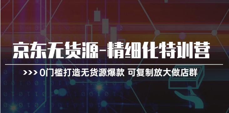 （11303期）京东无货源-精细化特训营，0门槛打造无货源爆款 可复制放大做店群-副业库