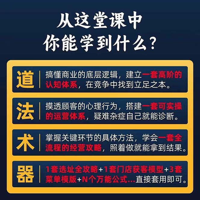 图片[2]-（11277期）餐饮店盈利实操方法：教你怎样开一家持续能赚钱的餐厅（25节）-副业库