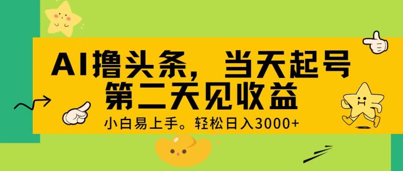 （11314期） AI撸头条，轻松日入3000+，当天起号，第二天见收益。-副业库