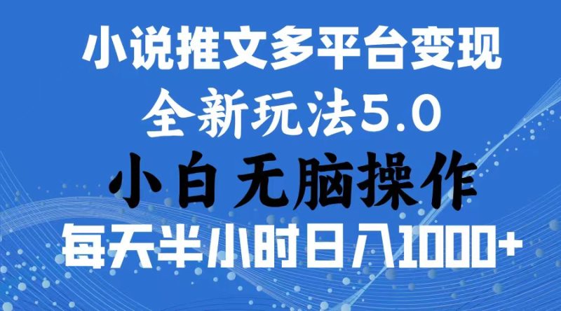 （11323期）2024年6月份一件分发加持小说推文暴力玩法 新手小白无脑操作日入1000+ …-副业库