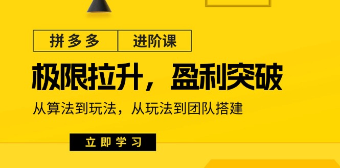 （11435期）拼多多·进阶课：极限拉升/盈利突破：从算法到玩法 从玩法到团队搭建-18节-副业库