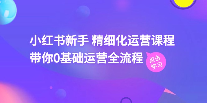（11417期）小红书新手 精细化运营课程，带你0基础运营全流程（41节视频课）-副业库