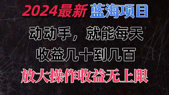 （11470期）有手就行的2024全新蓝海项目，每天1小时收益几十到几百，可放大操作收…-副业库