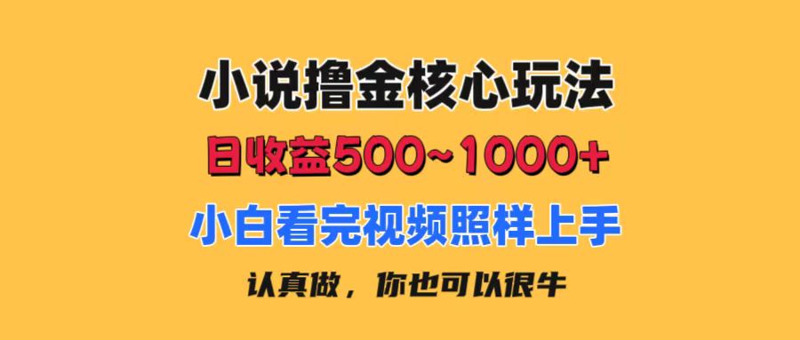 （11461期）小说撸金核心玩法，日收益500-1000+，小白看完照样上手，0成本有手就行-副业库