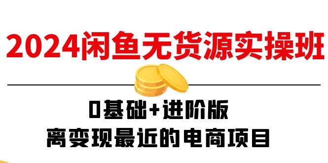 （11535期）2024闲鱼-无货源实操班：0基础+进阶版，离变现最近的电商项目（15节）-副业库