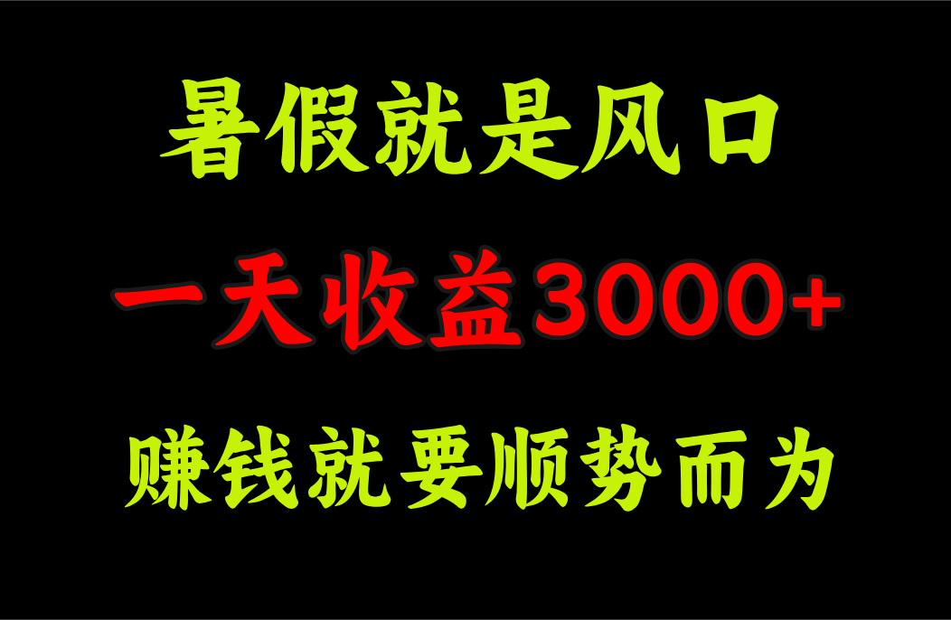图片[2]-（11670期）一天收益3000+ 赚钱就是顺势而为，暑假就是风口-副业库