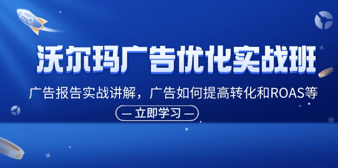 （11847期）沃尔玛广告优化实战班，广告报告实战讲解，广告如何提高转化和ROAS等-副业库
