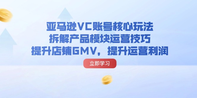 （11848期）亚马逊VC账号核心玩法，拆解产品模块运营技巧，提升店铺GMV，提升运营利润-副业库
